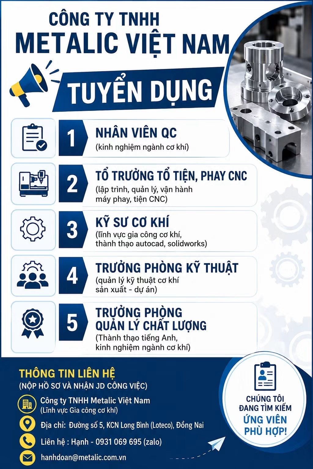 công ty TNHH metalic việt nam hình ảnh tuyển dụng