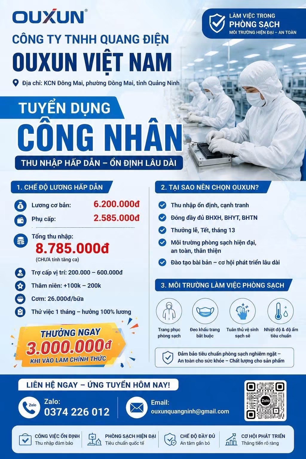 công ty TNHH quang điện ouxun việt nam hình ảnh tuyển dụng
