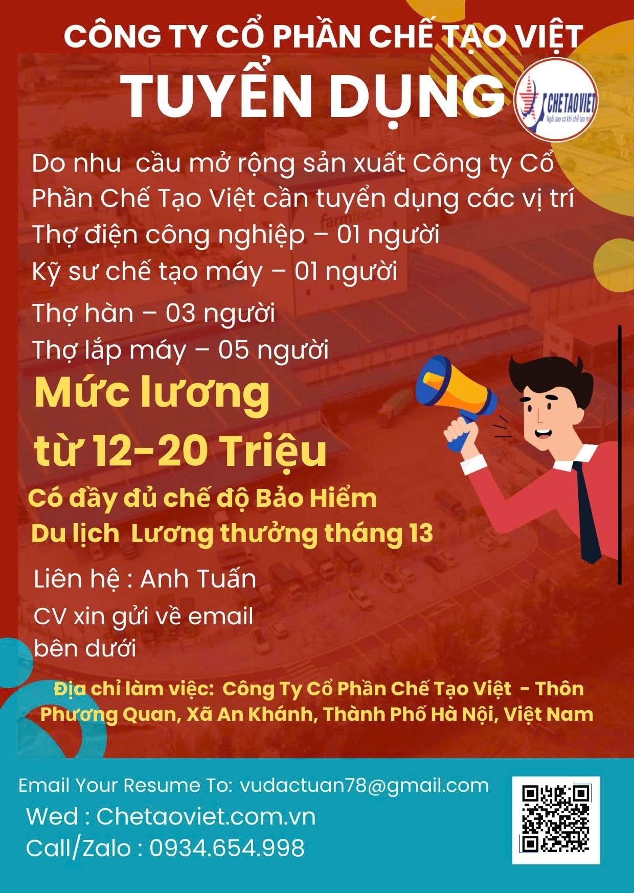 công ty cổ phần chế tạo việt hình ảnh tuyển dụng