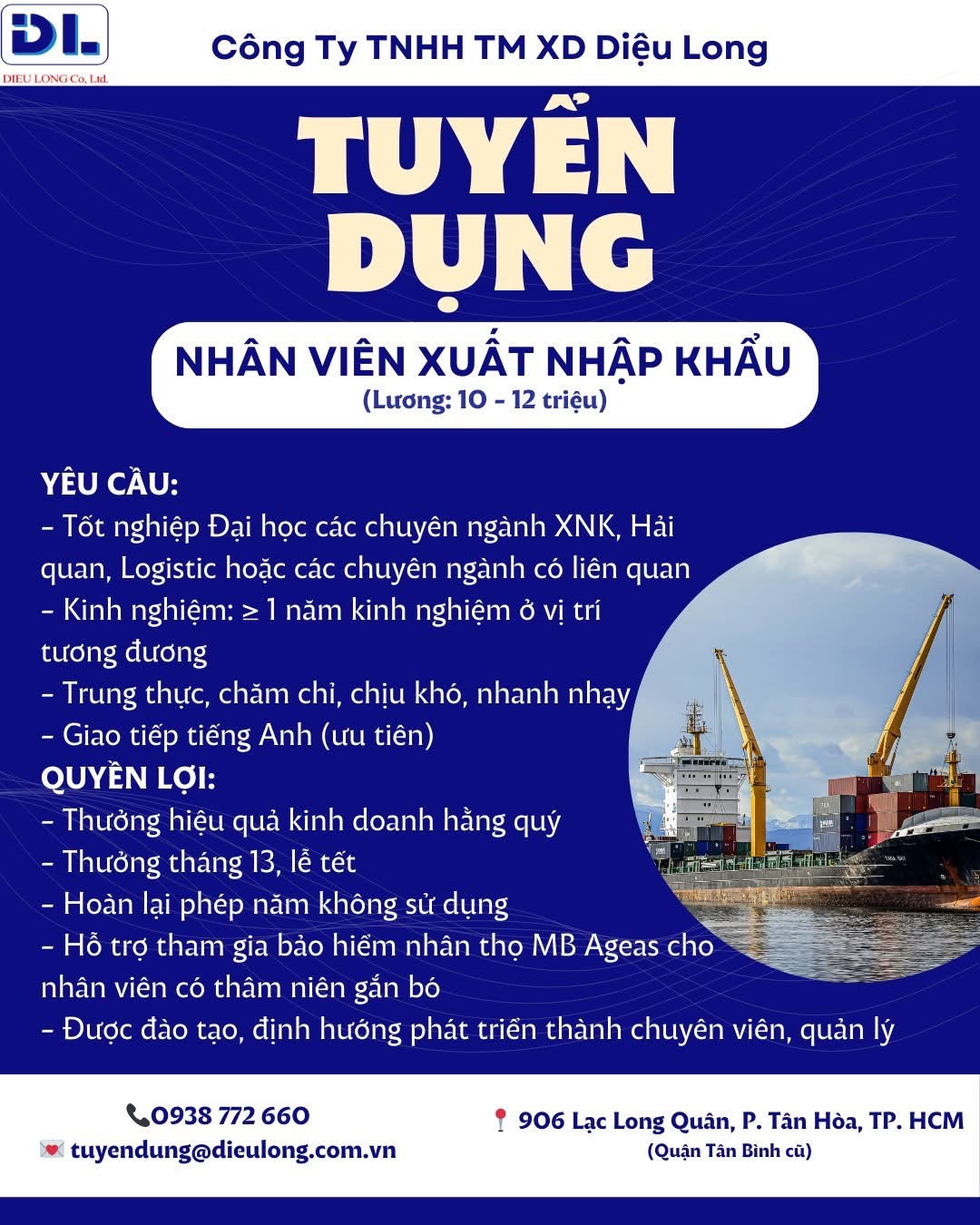 công ty TNHH thương mại xây dựng diệu long hình ảnh tuyển dụng